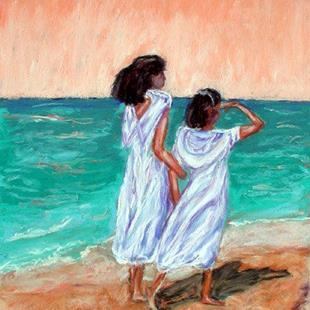 Art: Girls Looking out to Sea by Artist Shoshana Avramovitz