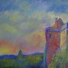 Art: The Day Is Ending (Brodick Castle, Arran) by Artist John Wright