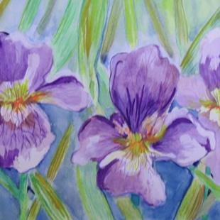 Art: Three Iris-SOLD by Artist Delilah Smith