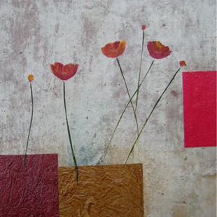 Art: Textured poppies by Artist Eridanus Sellen