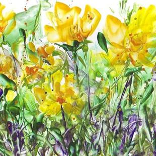 Art: Yellow Floral by Artist Ulrike 'Ricky' Martin