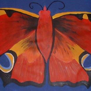 Art: Red Butterfly SOLD by Artist Kim Wyatt