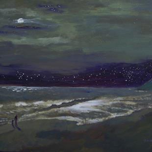 Art: And Were There Strangers On The Beach?  (A Moonlight Fantasy) by Artist John Wright