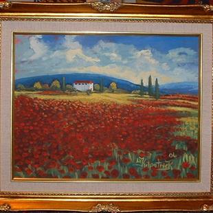 Art: Framed Poppy Fields by Artist Virginia Kilpatrick