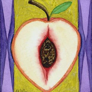 Art: Illuminated Peach (ATC) by Artist Wendy L. Gonick