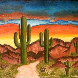 Art: Impressionist Desert Southwest Scene(Sold) by Artist Lar Shackelford