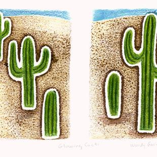 Art: Glowing Cacti by Artist Wendy L. Gonick
