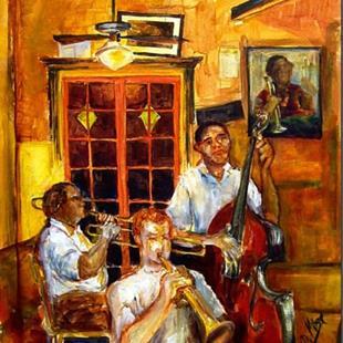 Art: Jazz - Preservation Hall - SOLD by Artist Diane Millsap