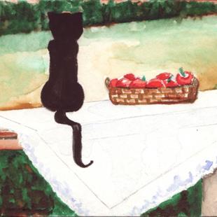 Art: Black Cat by Artist Marcia Ruby
