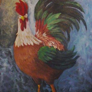 Art: Big Rooster//SOLD by Artist Barbara Haviland