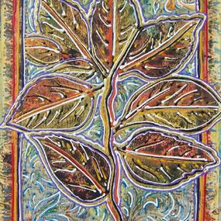 Art: Hibiscus Leaf by Artist Joan Hall Johnston