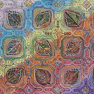 Art: Hibiscus Tiles by Artist Joan Hall Johnston