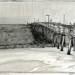 Art: Nags Head Fishing Pier by Artist Cary Dunlap Daly