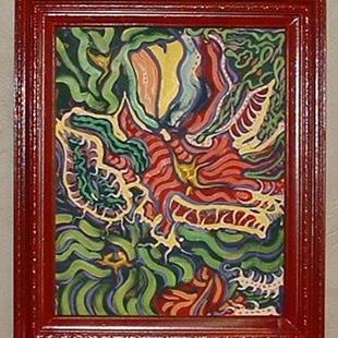 Art: Framed Abstract Dragon Slayer by Artist Virginia Kilpatrick
