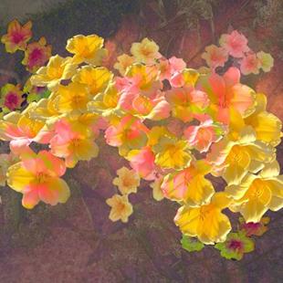 Art: Floating Flowers (Flora & Fauna Show) by Artist Carolyn Schiffhouer