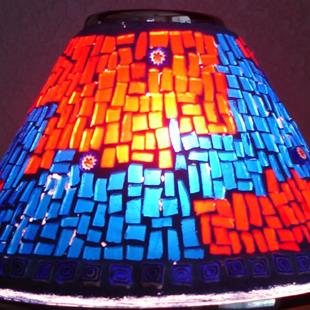 Art: Fire and Ice Lamp (sold) by Artist Dorothy Edwards