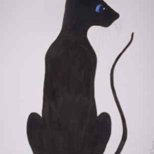 Art: 'Lucky' The Black Cat  by Artist Dawn Barker
