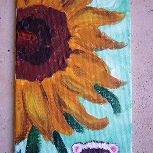 Art: Sunflower and Ferret by Artist Tracey Allyn Greene