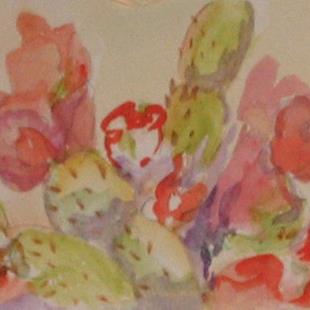 Art: Cactus in bloom, SOLD by Artist Delilah Smith