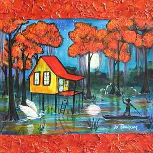 Art: FLORIDA EVERGLADES SWAMP HOUSE 18X24 by Artist Ke Robinson