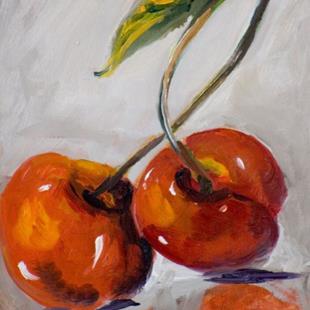 Art: Two Cherries by Artist Delilah Smith