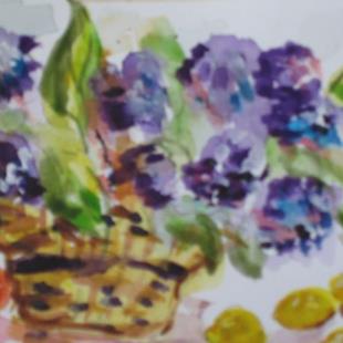 Art: Fruit and Flowers-sold by Artist Delilah Smith