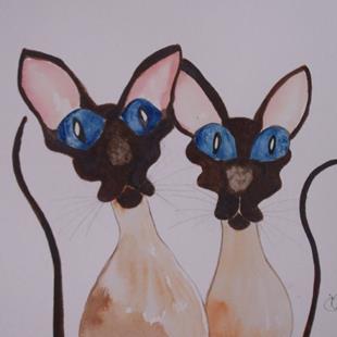Art: SIAMESE CATS s111 by Artist Dawn Barker
