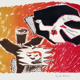Art: Homage to Braque by Artist Muriel Areno