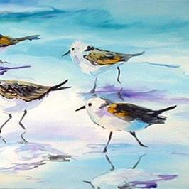 Art: SANDPIPERS on the BEACH by Artist Marcia Baldwin