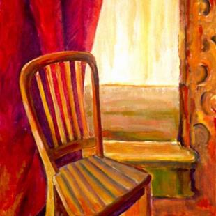 Art: Chair with Red Curtain - SOLD by Artist Diane Millsap