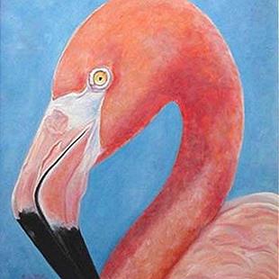 Art: Pink Flamingo - sold by Artist Ulrike 'Ricky' Martin