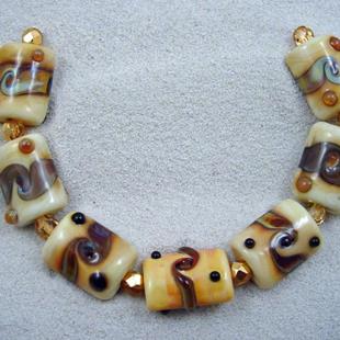 Art: Ambrosia *GOLDEN TURN* Lampwork 7 Beads Handmade - SOLD by Artist Bonnie G Morrow