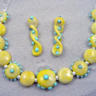 Art: Ambrosia *BANANA CREAMS* Lampwork 15 Beads Handmade - SOLD by Artist Bonnie G Morrow
