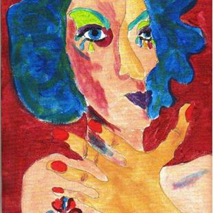 Art: She Comes in Colors original SOLD by Artist Nancy Denommee   
