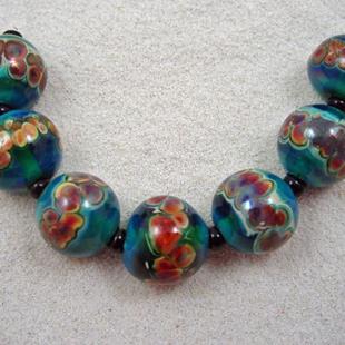 Art: Ambrosia *GAIA RAKU BALLS* Lampwork 7 Beads Handmade - SOLD by Artist Bonnie G Morrow