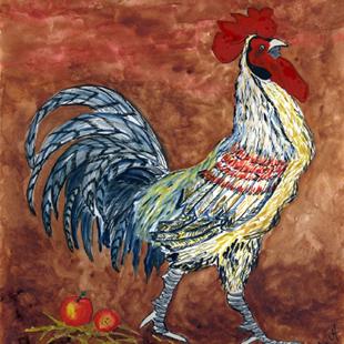 Art: Crying Rooster by Artist Marcia Ruby