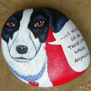 Art: Pup Pop Rock....We Never Go On Those Long Walks Anymore... by Artist Tracey Allyn Greene
