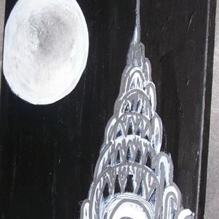 Art: Chrysler Building in the Moonlight SOLD by Artist Nancy Denommee   