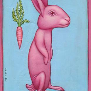 Art: Bunny and Carrot by Artist Valerie Jeanne