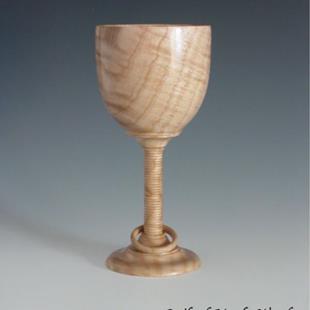 Art: Quilted Maple Wood Goblet by Artist Daniel L. Miller