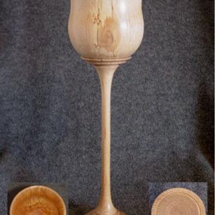Art: Spalted Maple Long-stem Wood Goblet by Artist Daniel L. Miller