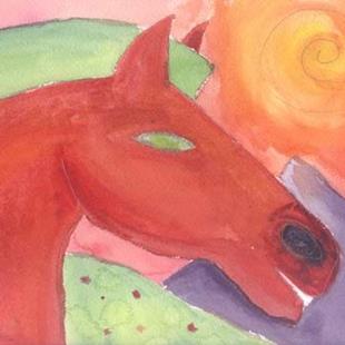 Art: Sunset Horse by Artist Kim Wyatt
