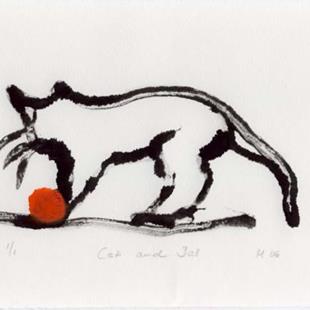 Art: Cat and Ball by Artist Gabriele Maurus