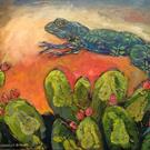 Art: Flying over Prickly Pear by Artist Catherine Darling Hostetter