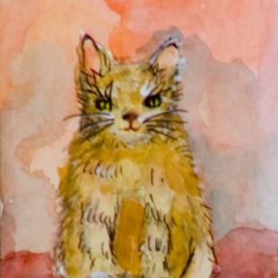 Art: Cat ACEO by Artist Delilah Smith