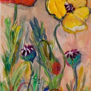 Art: Tall Poppies 2 by Artist Delilah Smith