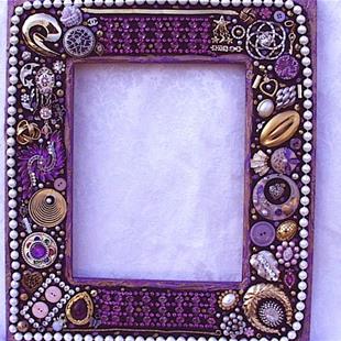 Art: Purple Passion Jewelry Mosaic Photo Frame (Available) by Artist Laura Winzeler