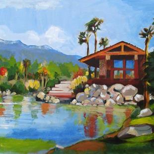 Art: Lakeside Early Fall by Artist Muriel Areno