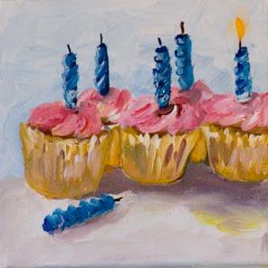 Art: Birthday Cupcakes III by Artist Delilah Smith
