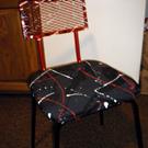 Art: Red/Black Abrstract Chair by Artist Vicky Helms